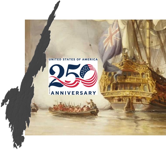 boat on water with words 250 anniversary